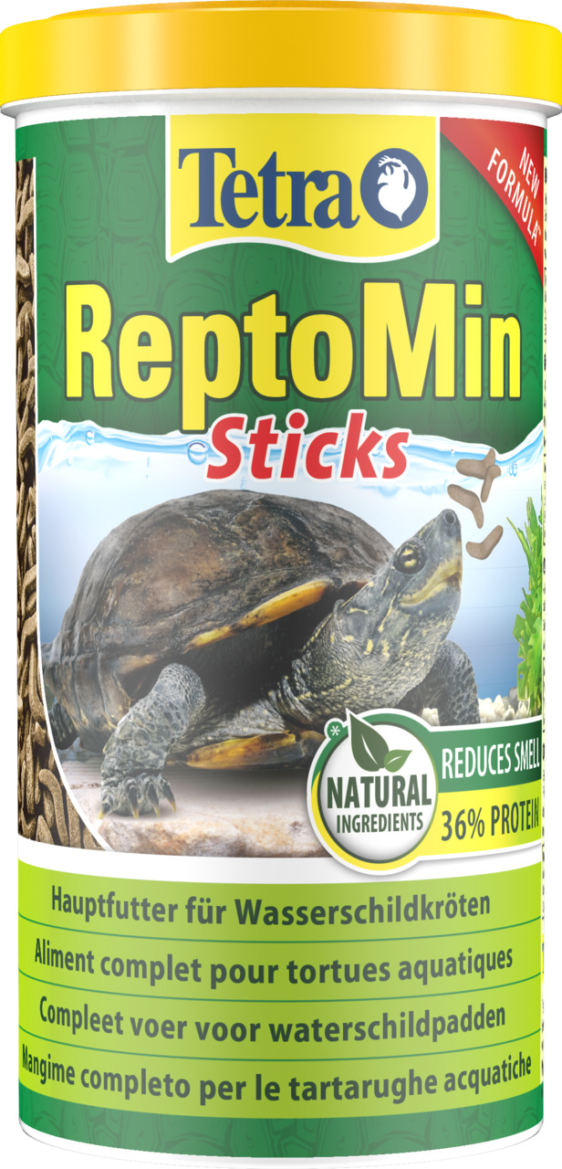 Tetra ReptoMin Sticks, Hauptfutter f. Wasserschildkröten, 36 % Protein, natürliche Zutaten, geruchsreduzierend, 250 ml.
