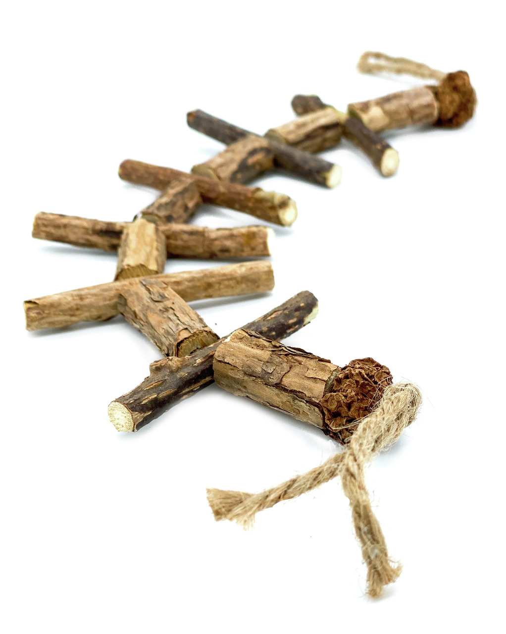 Aumüller Katzen-Kauspielzeug, Matatabi-Holz, für Katzen, fördert Zahnpflege & Spiel, natürliche Beschäftigung, Sticks an Schnur.