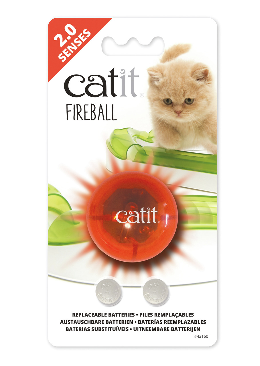Catit Catit Fireball, interaktives Katzenspielzeug, leuchtende Kugel mit austauschb. Batterien, für Katzen.