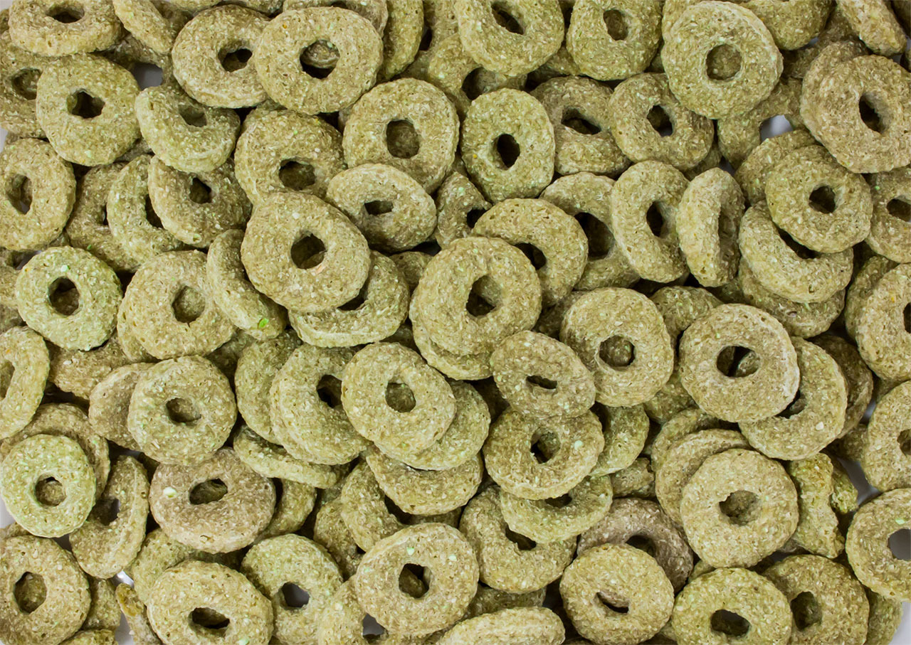 JR FARM Ringe: Ergänzungsfutter f. Kaninchen-Meerschweinchen, grün, ballaststoffreich, Zahnpflege+Verdauung, Menge nicht sichtbar.