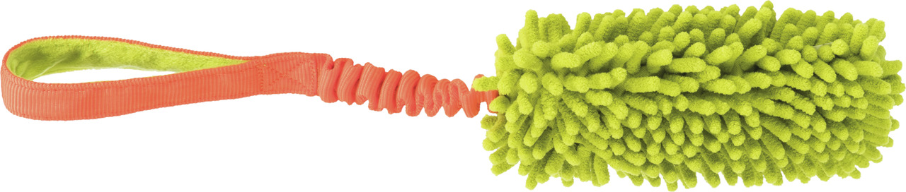 TRIXIE Hundespielzeug "Dog Activity Mop", interaktives Spielzeug f. Hunde, Mikrofaser-Mop, elast. Griff, fördert Aktivität, grün/orange.