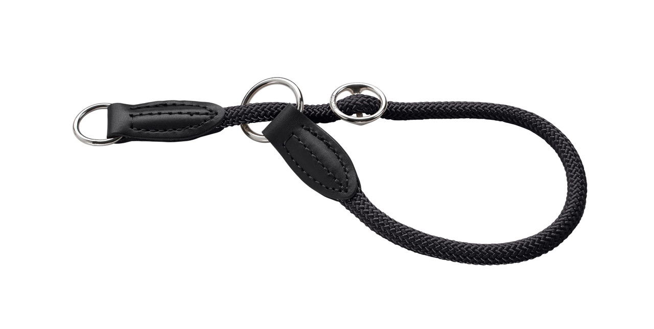 HUNTER Retriever-Halsband Freestyle, Schwarz, für Hunde aller Größen, Nylon+Leder, stufenlos verstellbar, ideal für Training-Alltag.
