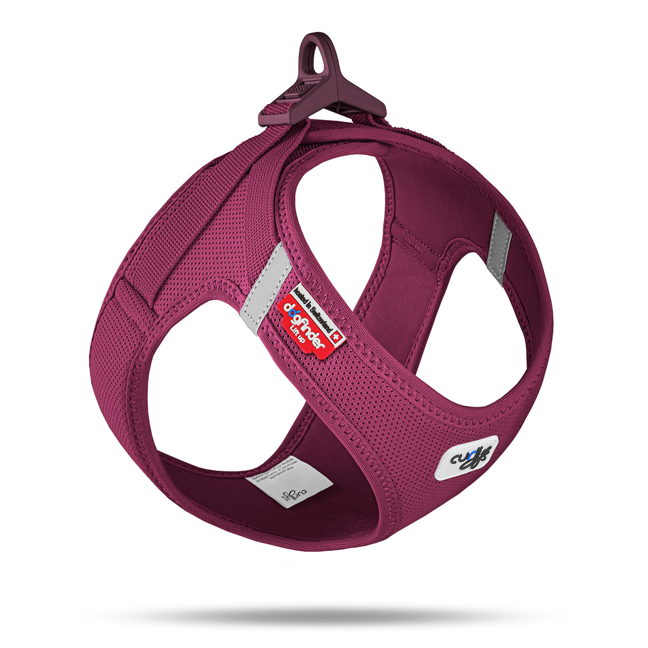 Curli Vest Air-Mesh Hundegeschirr, für alle Hunde, burgunderrot, atmungsaktiv, reflektierend, optimaler Komfort, ideal für warme Tage.