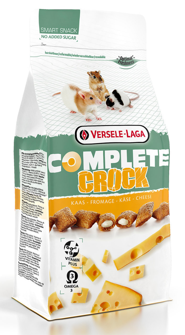 Versele-Laga Complete Crock Käse Snack f. Kleintiere (Mäuse, Ratten, Hamster), Käsefüllung, zuckerfrei, Omega-3, Vitamine.