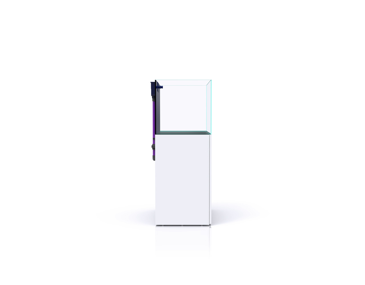 Nyos Opus 300 Aquarium, 300 l, für Salzwasserfische & Korallen, eleganter weißer Unterschrank, modernes Design & Funktionalität.