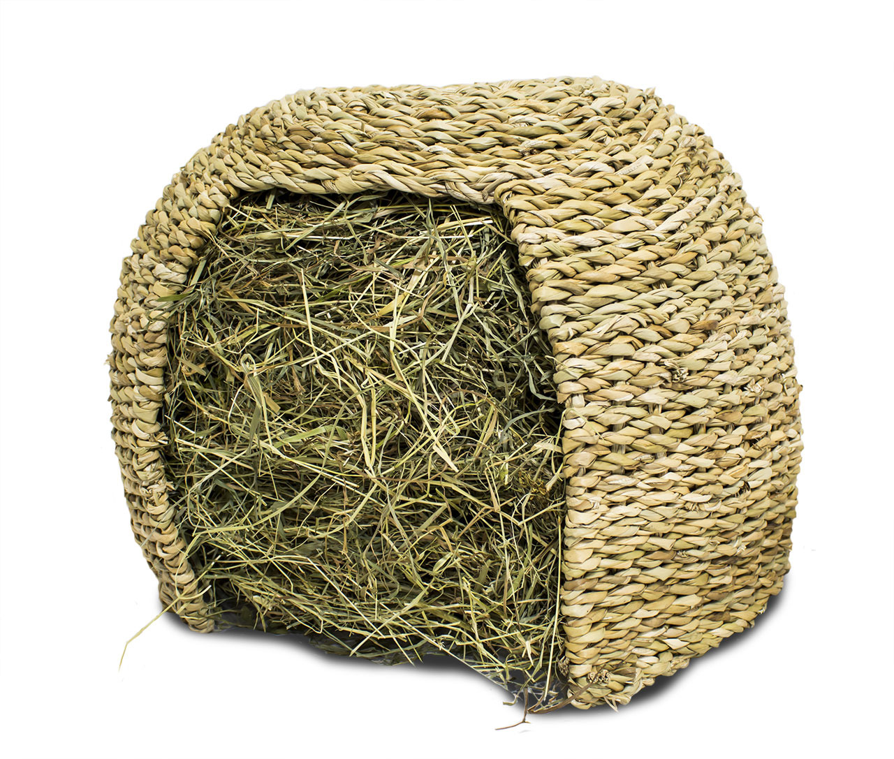 JR FARM Heu-Haus: Spiel-/Futterhaus für Kaninchen/Meerschweinchen, aus Gras, mit Heu gefüllt, Versteck/Beschäftigung, ideal für Nager.