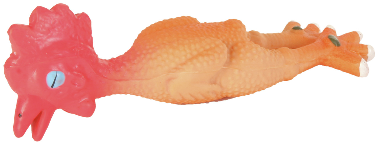 TRIXIE Quietschspielzeug Huhn, für mittelgr.-große Hunde, Latex, fördert Spieltrieb, Unterhaltung, Länge ca. 48 cm.