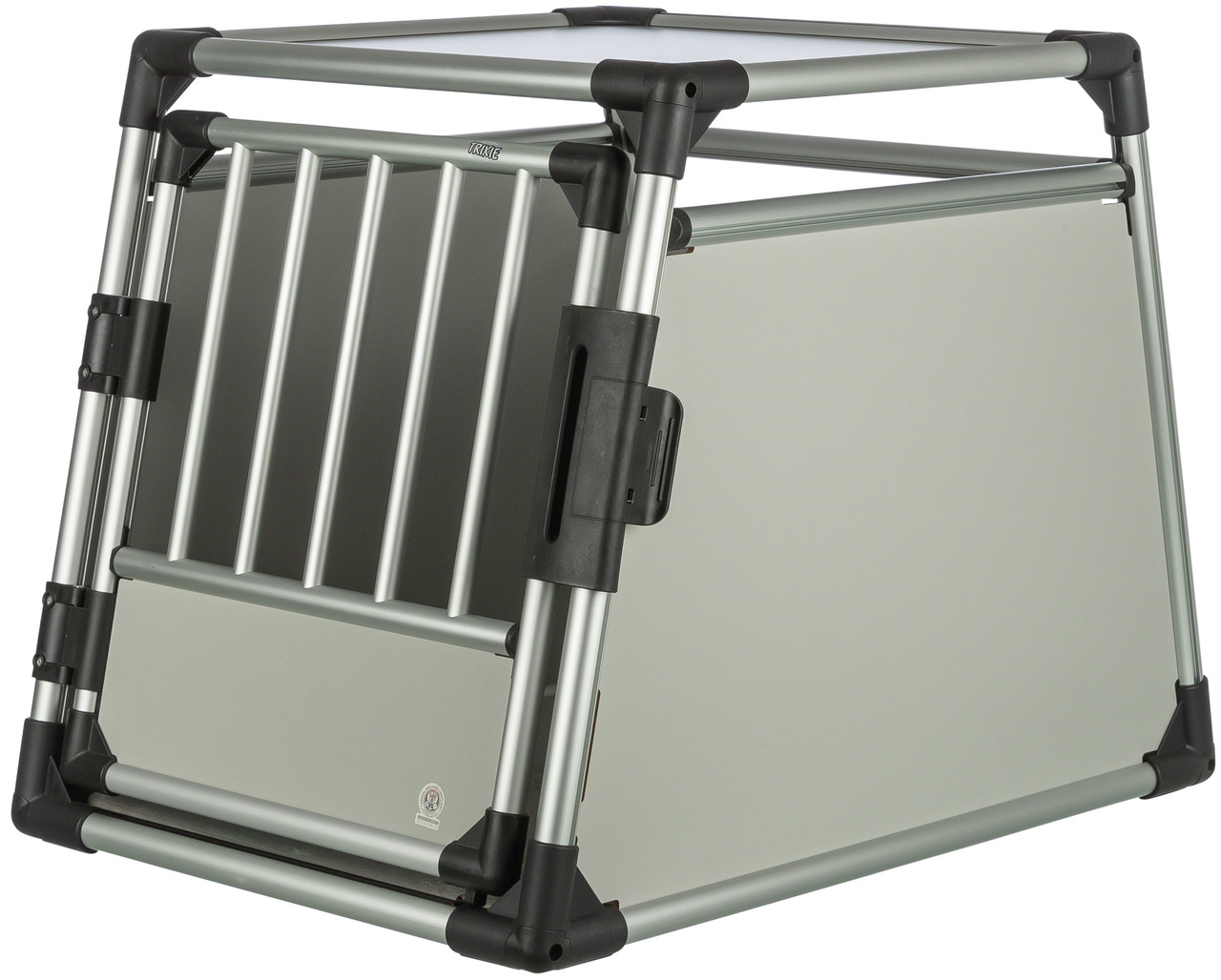 TRIXIE Transportbox 4011905393421 für Hunde, Alu+Kunststoff, stabil, Gittertür, abgeschrägte Seiten, ideal f. sicheren Autotransport.