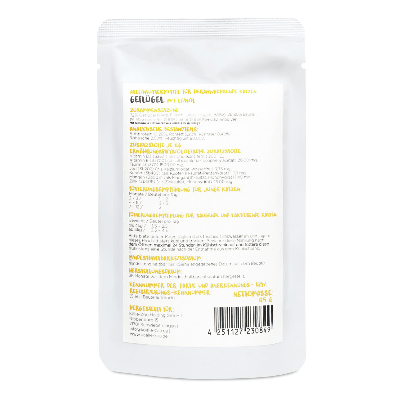 Mincas „Mincas Häppchen“ Nassfutter für Katzen, Huhn, 400 g, ausgewogene Ernährung, ideal für alle Altersgruppen.