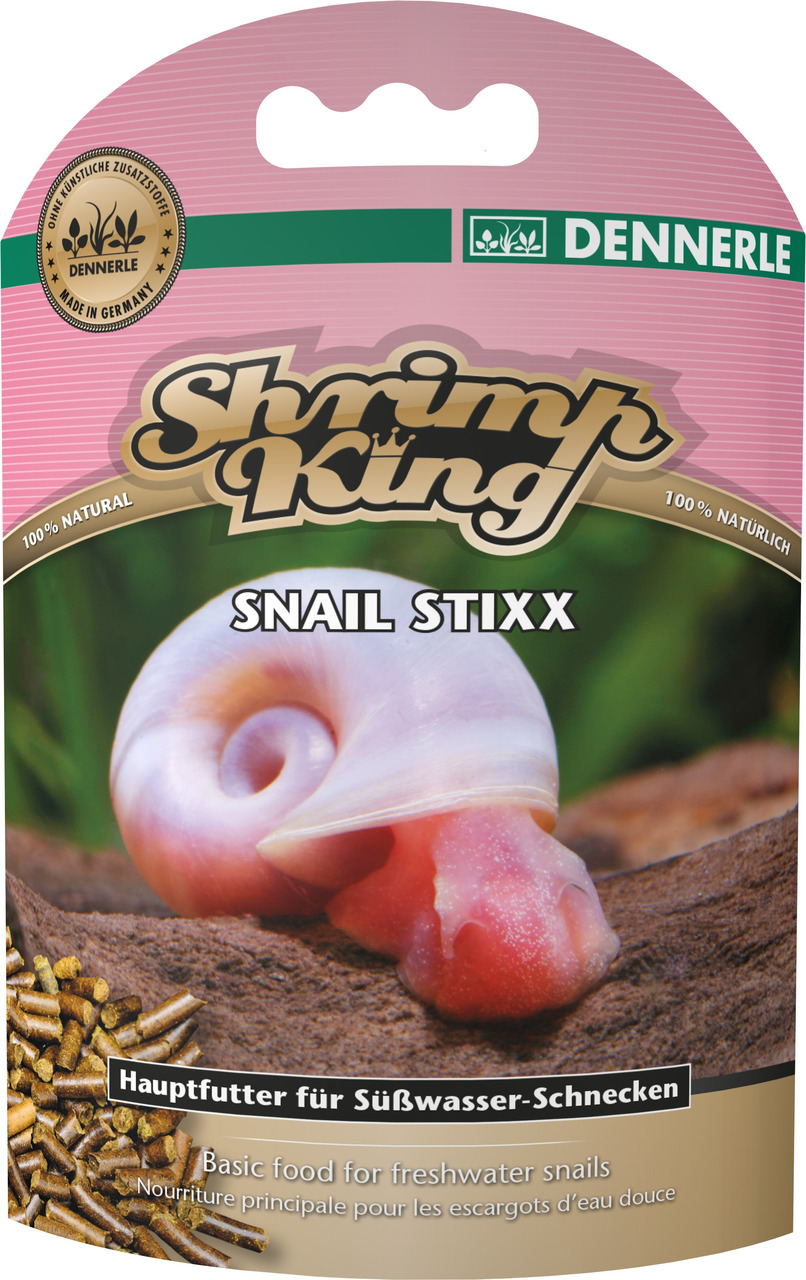 Dennerle Shrimp King Snail Stixx, Hauptfutter f. Süßwasser-Schnecken, 100% natürlich, ohne künstl. Zusatzstoffe.