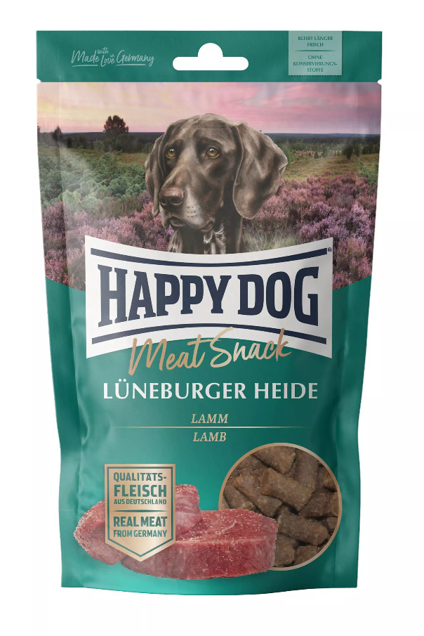 Sparpaket 2 x 75 g Happy Dog Meat Snack Lüneburger Heide Lamm Hunde Snack
