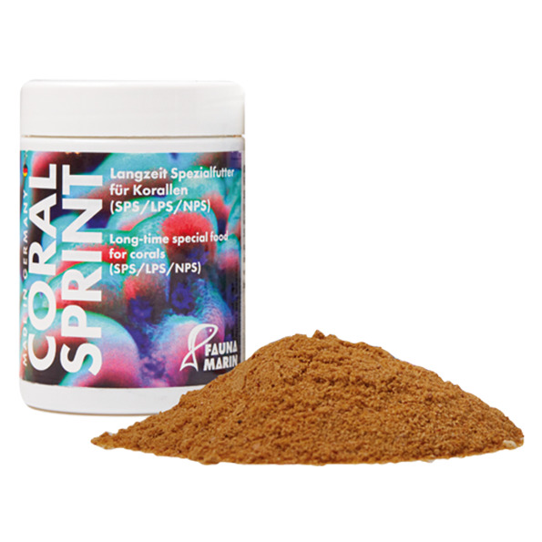 Fauna Marin Coral Sprint, Langzeit-Spezialfutter für Korallen (SPS-LPS-NPS), braunes Pulver, Made in Germany.
