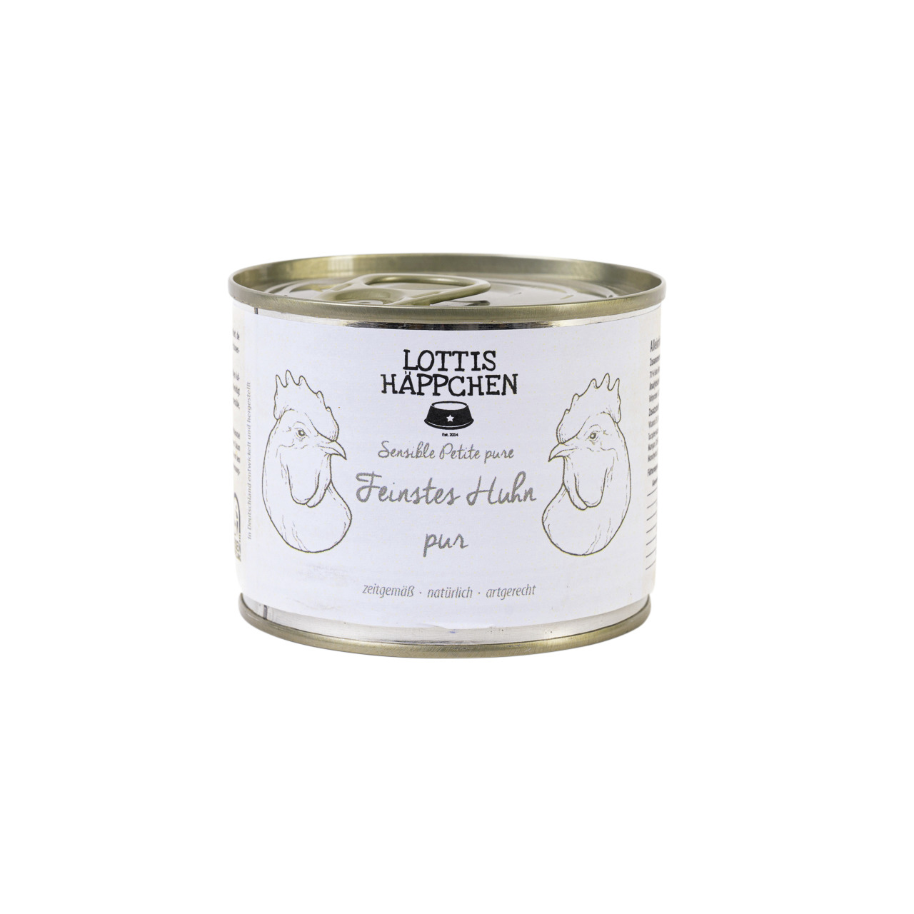 Lottis Häppchen Sensible Pötte pure – Huhn pur, 400 g, für Hunde mit sensibler Verdauung, zeitgemäß, natürlich, artgerecht.
