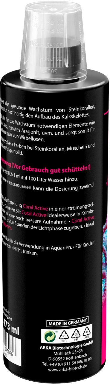 ARKA Coral Active Korallenzusatz für Meerwasseraquarien, fördert Korallenwachstum und Kalkskelettaufbau, 473 ml;;;;;;;;;;;;;;;;;;;;;;;;;;;;;;;;