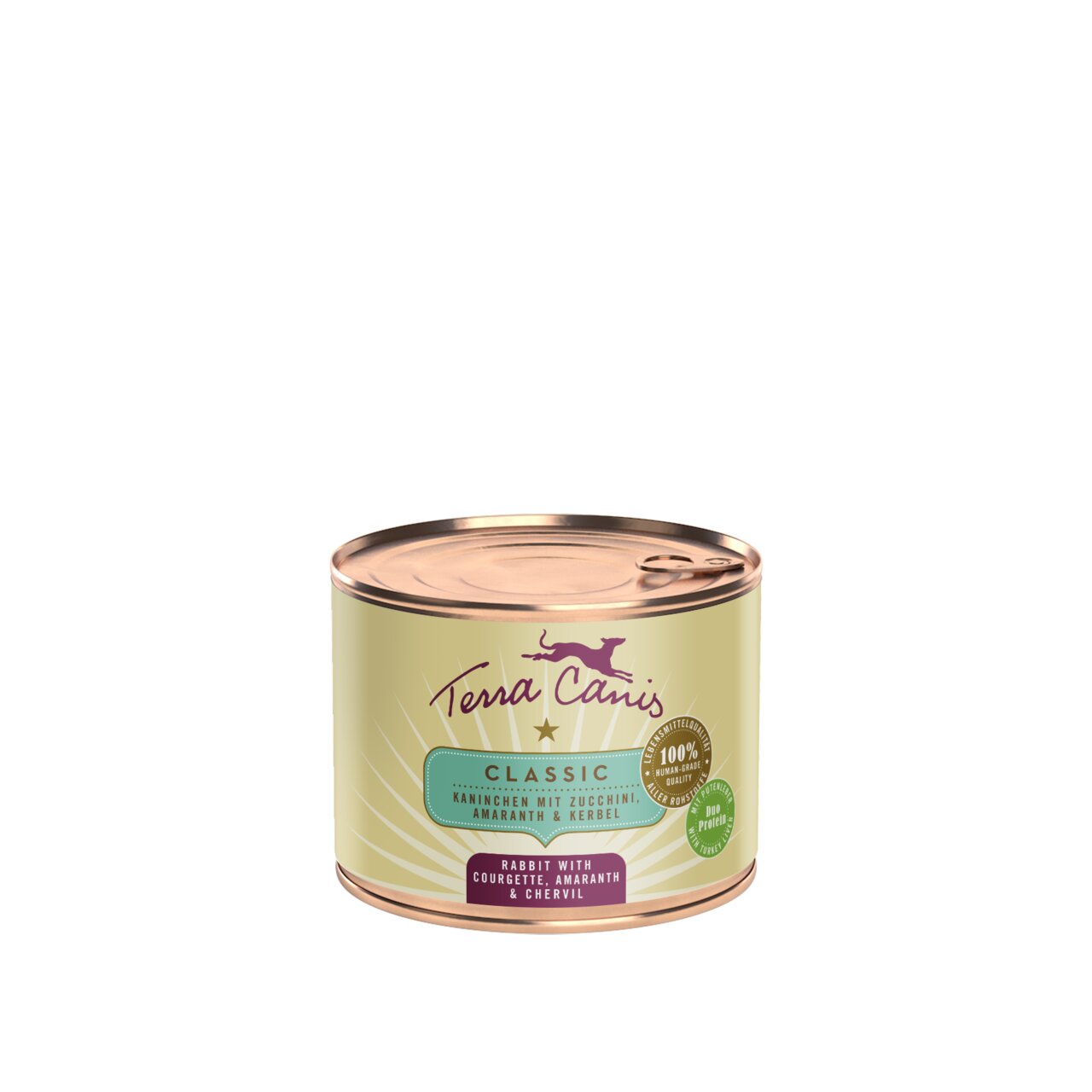 Terra Canis Classic Hundefutter, Kaninchen+Zucchini, 400g, 100% nat. Zutaten, Lebensmittelqualität.