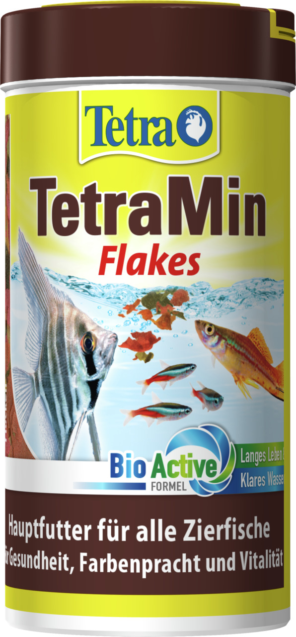 Tetra TetraMin Flakes, Hauptfutter f. Zierfische, BioActive-Formel: Gesundheit, Farbenpracht, Vitalität, klares Wasser, 1 Dose.
