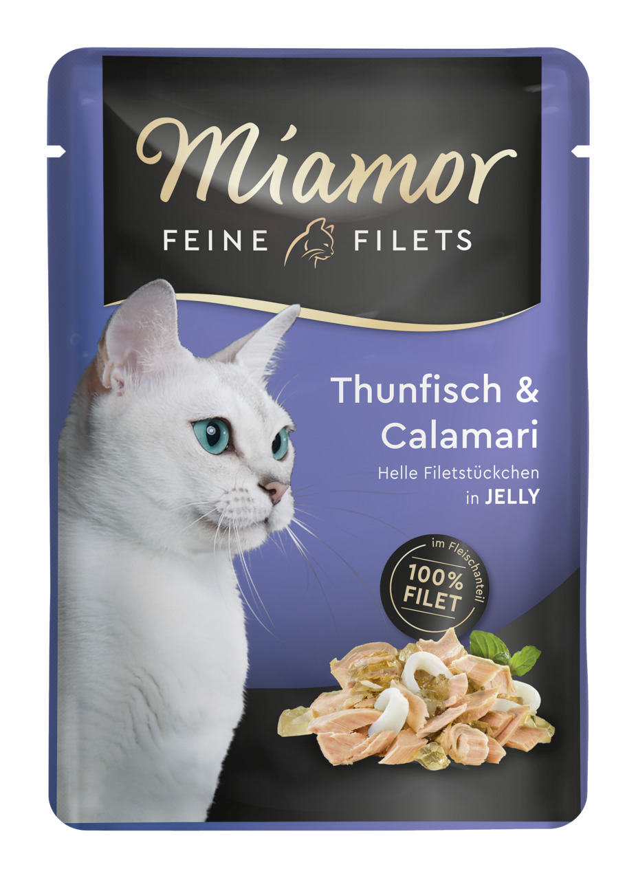Miamor Feine Filets Thunfisch & Calamari in Jelly Katzen Nassfutter 100 g