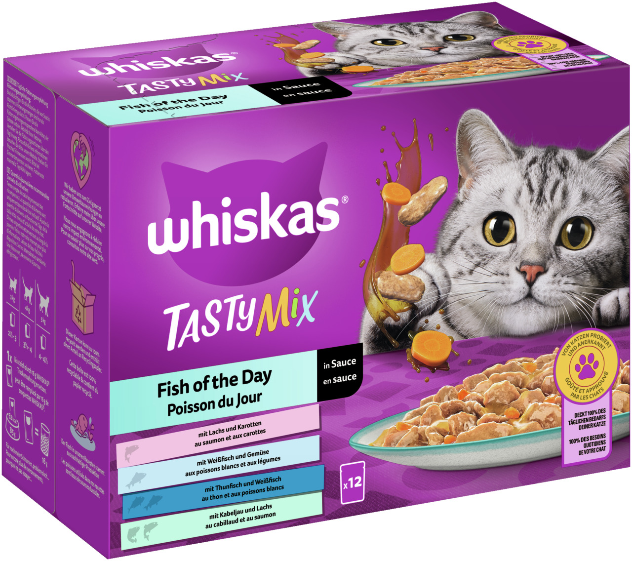 Whiskas TastyM Catch of the Day in Sauce Multipack 12 x 85 g
