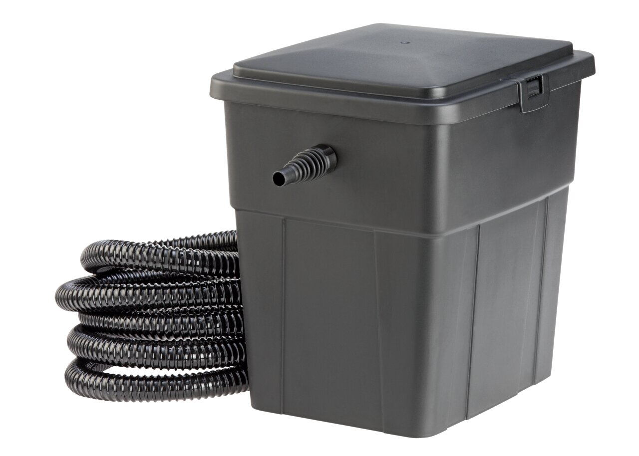 Pontec MultiClear Set 8000 Teichfilter, für Gartenteiche bis 8000 L, inkl. Deckel & Schlauch, ideal für klares Wasser & einfache Nutzung.
