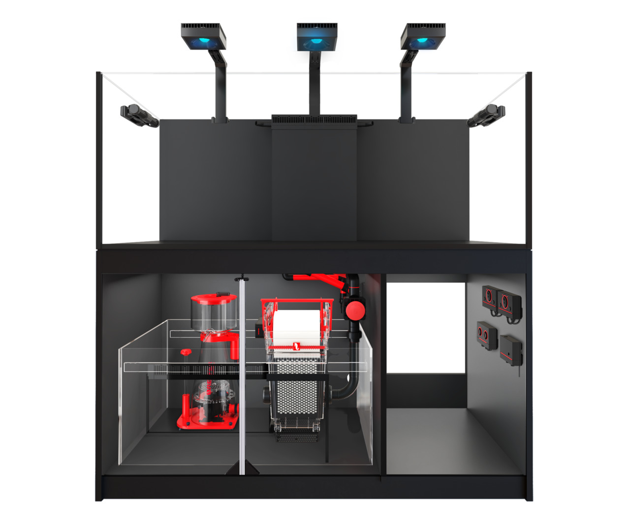 Red Sea Reefer G2+ 900 Aquarium-System, Meerwasseraquarium für erfahrene Nutzer, mit Filter, Abschäumer, LED, 900L, schwarz.