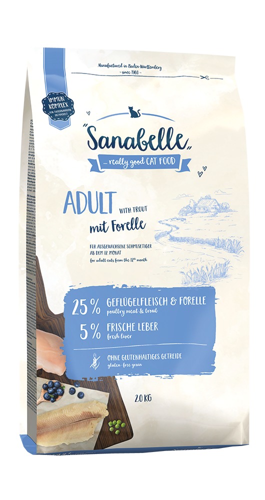 Sanabelle Adult mit Forelle 2kg Katzentrockenfutter