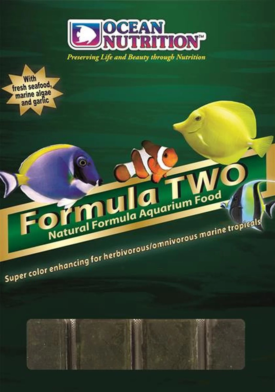 Ocean Nutrition Formula Two Fischfutter, tropische Meeresfische, Pflanzen-/Allesfresser, mit Meeresfrüchten, Algen, Knoblauch, gefroren.