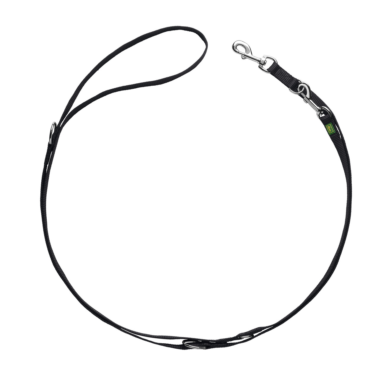 HUNTER Führleine Freestyle, Schwarz, für Hunde, Nylon, Metallkarabiner, 3-fach verstellbar, ideal für Spaziergänge & Training.