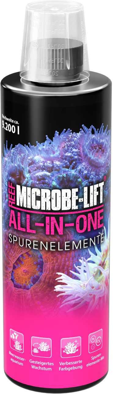 MICROBE-LIFT All-In-One Spurenelemente, Meerwasseraquarien, fördert Korallenwachstum & Farbgebung, Reichweite: ca. 9.200 L.
