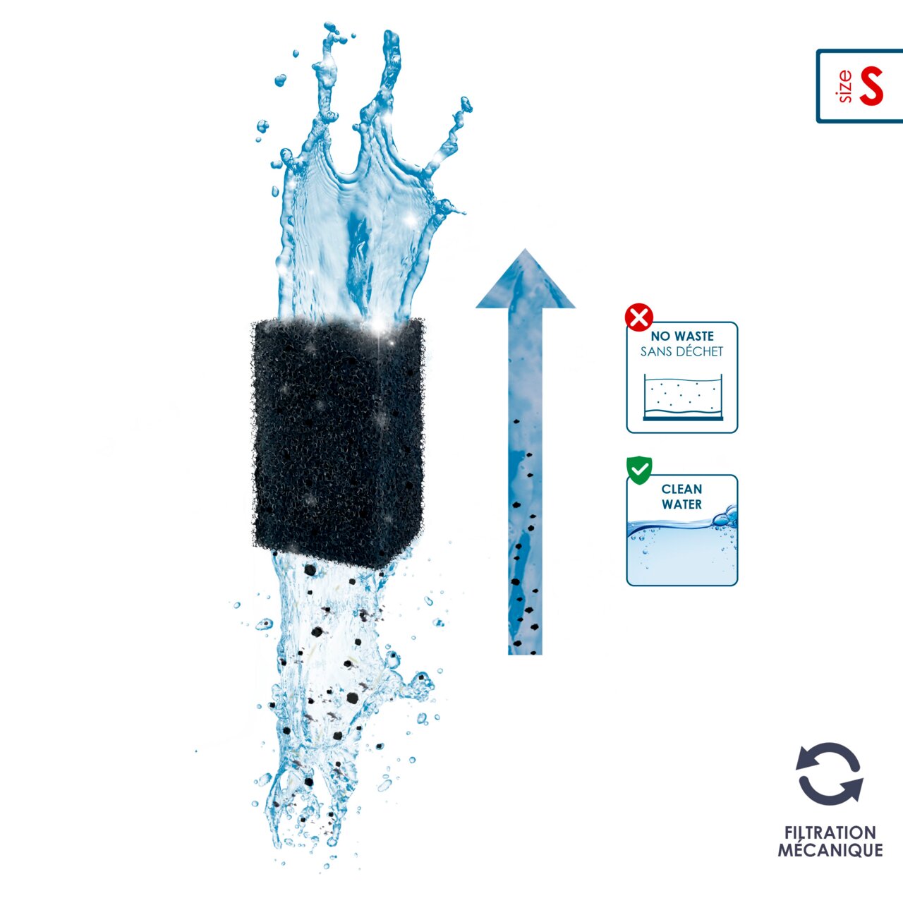 Ciano Filterschaum Größe S für Aquarienfilter, für Süßwasseraquarien, mechanische Filtration, sauberes Wasser, ohne Abfall.