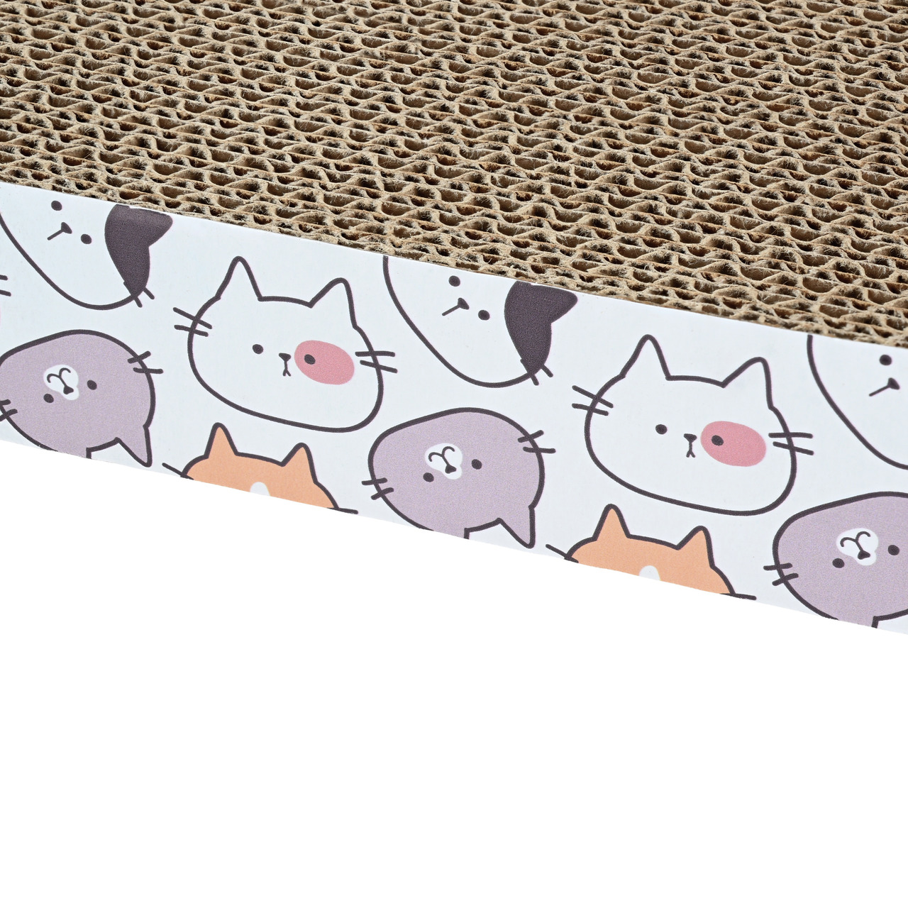 Katzenkratzbrett fit+fun, für Katzen aller Altersgruppen, Wellpappe, Katzenmotiv, ideal zur Krallenpflege & Beschäftigung.