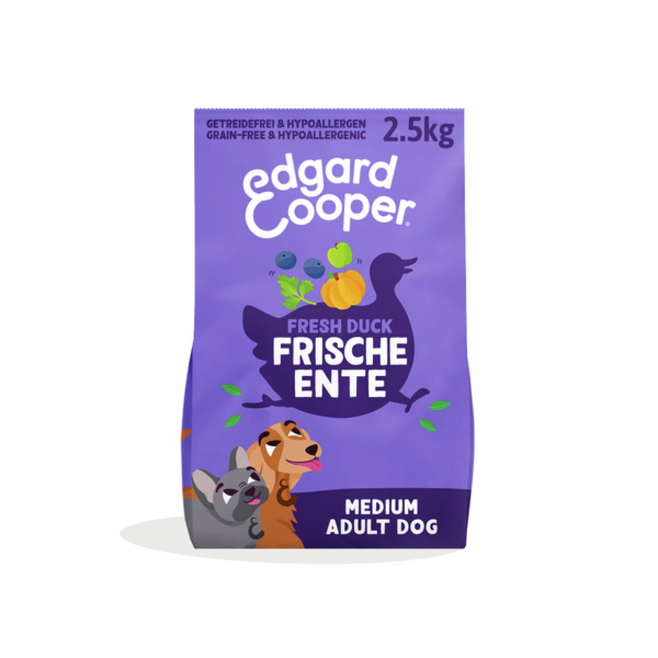 Edgard & Cooper Hundefutter für Erwachsene, Geschmack frische Ente, getreidefrei, 2,5 kg Beutel, hypoallergen.