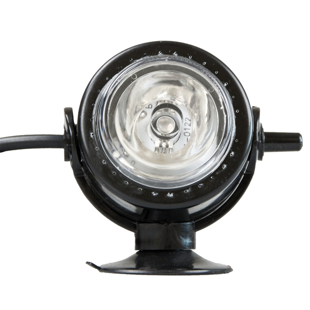 HOBBY LED-Unterwasserleuchte, für Aquarien, kompakt, schwarz, klare Linse für gezielte Beleuchtung, mit Saugnapf zur Befestigung.