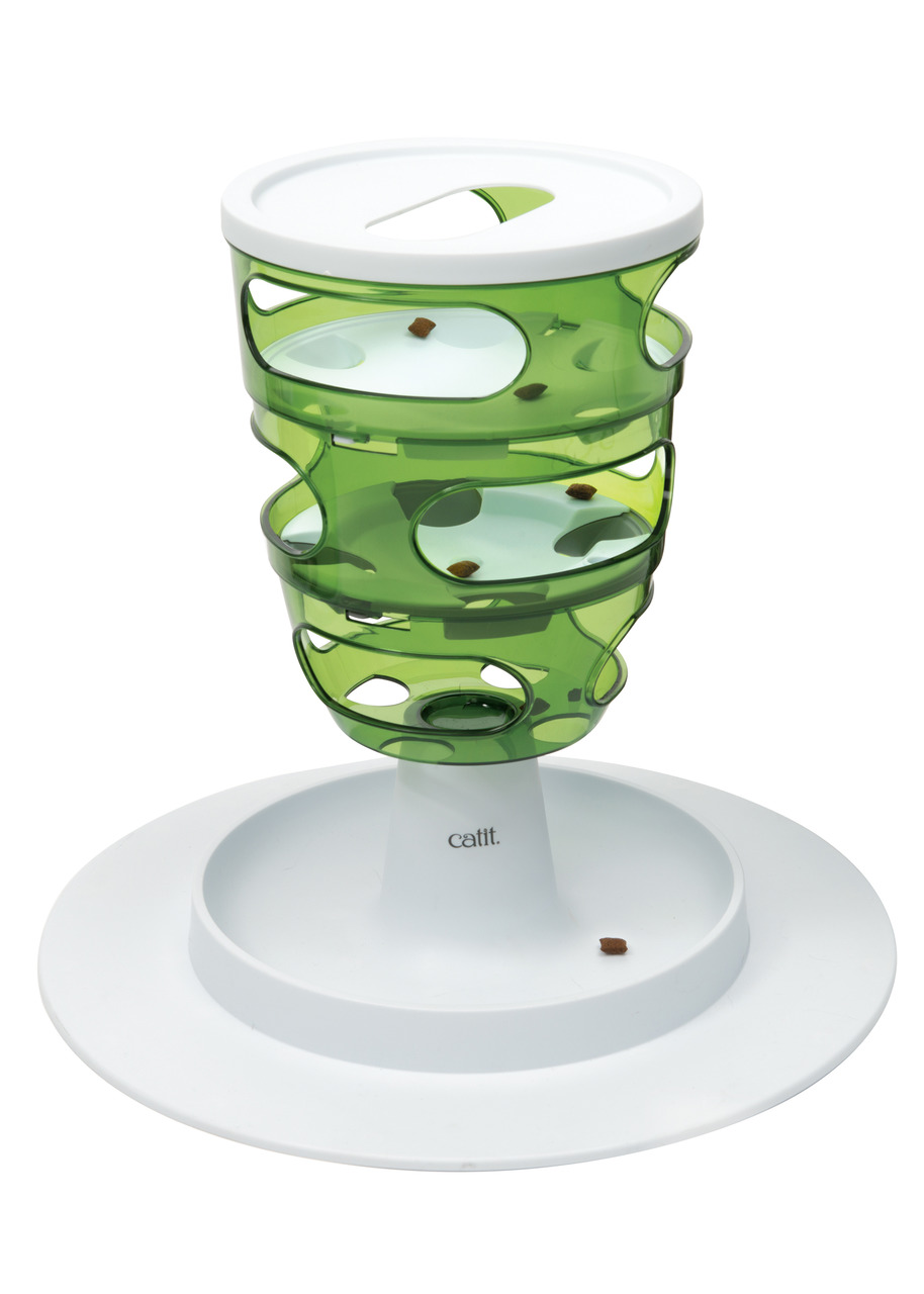 Catit Senses 2.0 Futterbaum, interaktives Spielzeug für Katzen, grün, fördert Aktivität, für alle Altersgruppen, für TroFu/Leckerlis.
