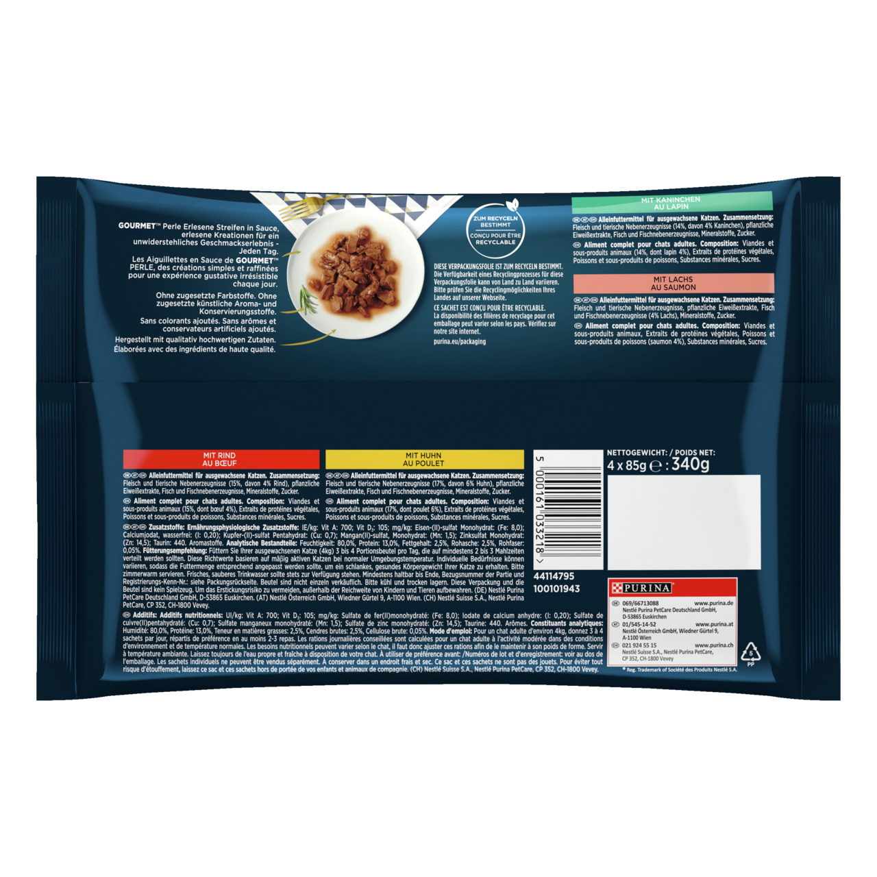 GOURMET MP Rind/Kanin/Lachs/Huhn 4x85g
