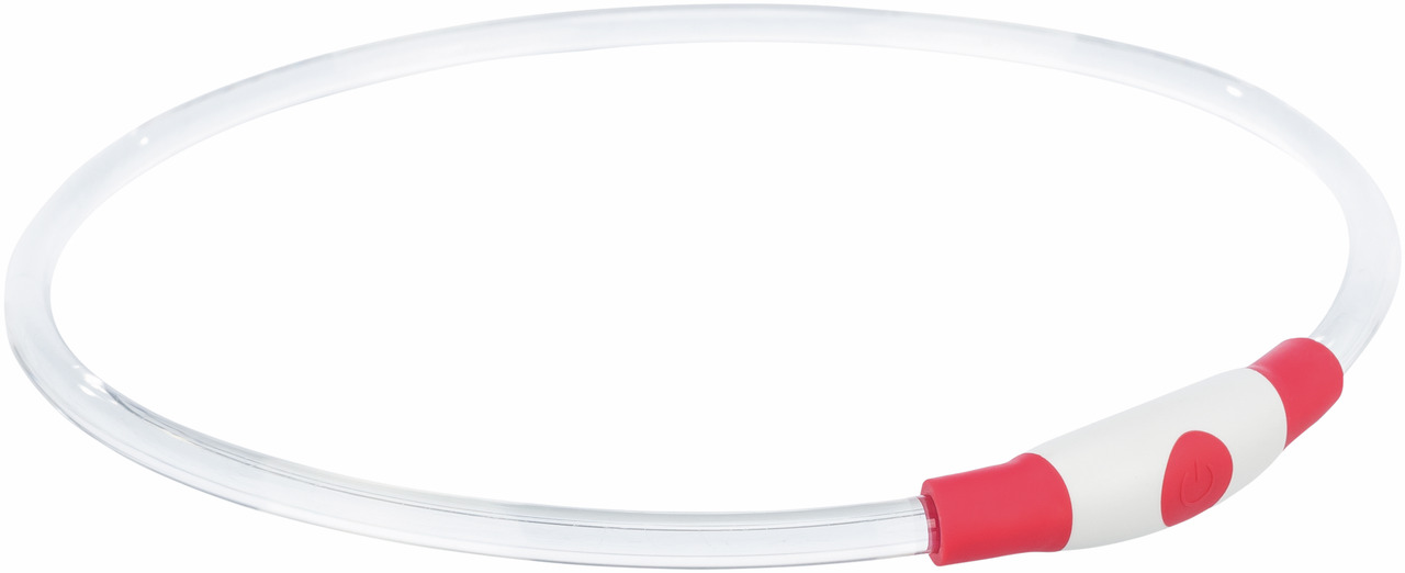 TRIXIE Leuchtring transparent USB L–XL 65 Centimeter rot