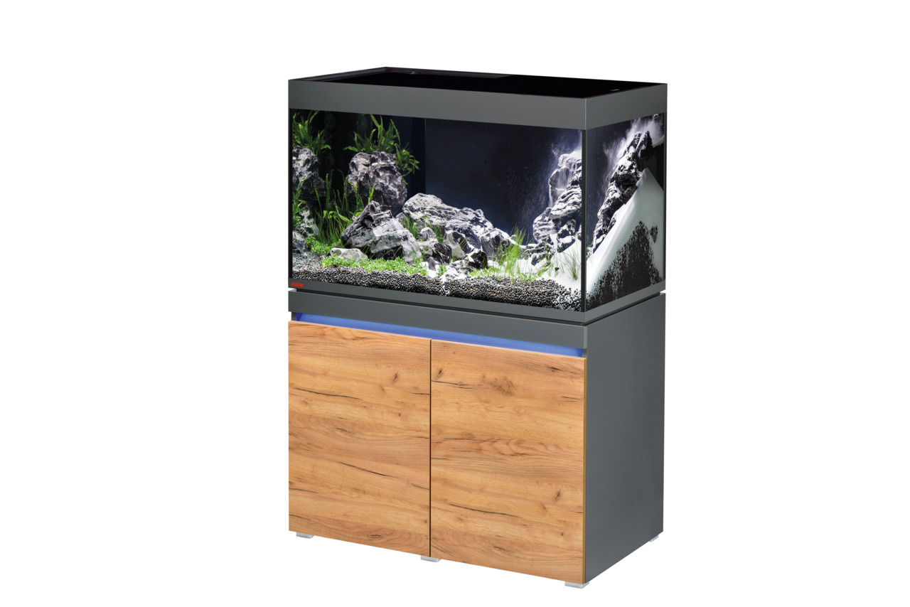EHEIM incpiria 330 LED graphit-natur Aquarium mit Unterschrank