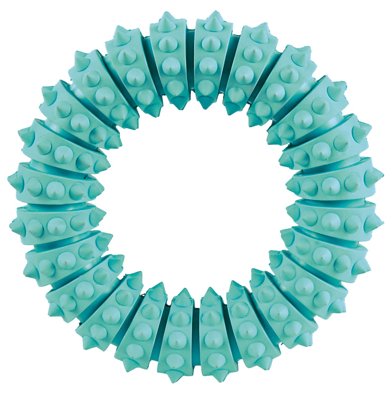 TRIXIE Dog Activity Snack-Ring, Hunde, türkis, Gummiring mit Noppen, Zahnpflege & Beschäftigung, robust, für alle Größen.