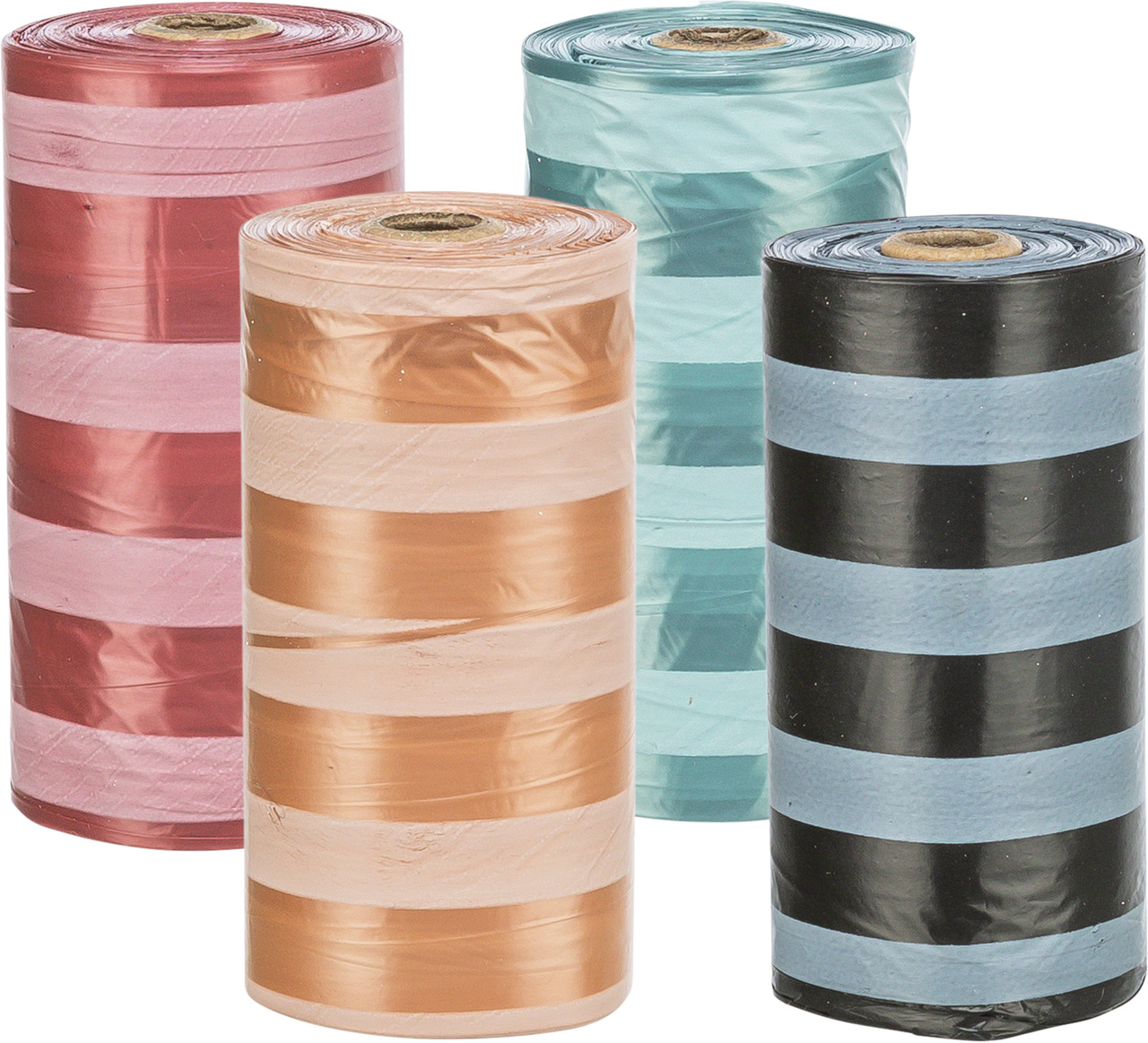 TRIXIE Hundekotbeutel, 4 Rollen, Farben: Rot, Beige, Türkis, Schwarz-Blau. Für Hundebesitzer, hygienisch, praktisch unterwegs.