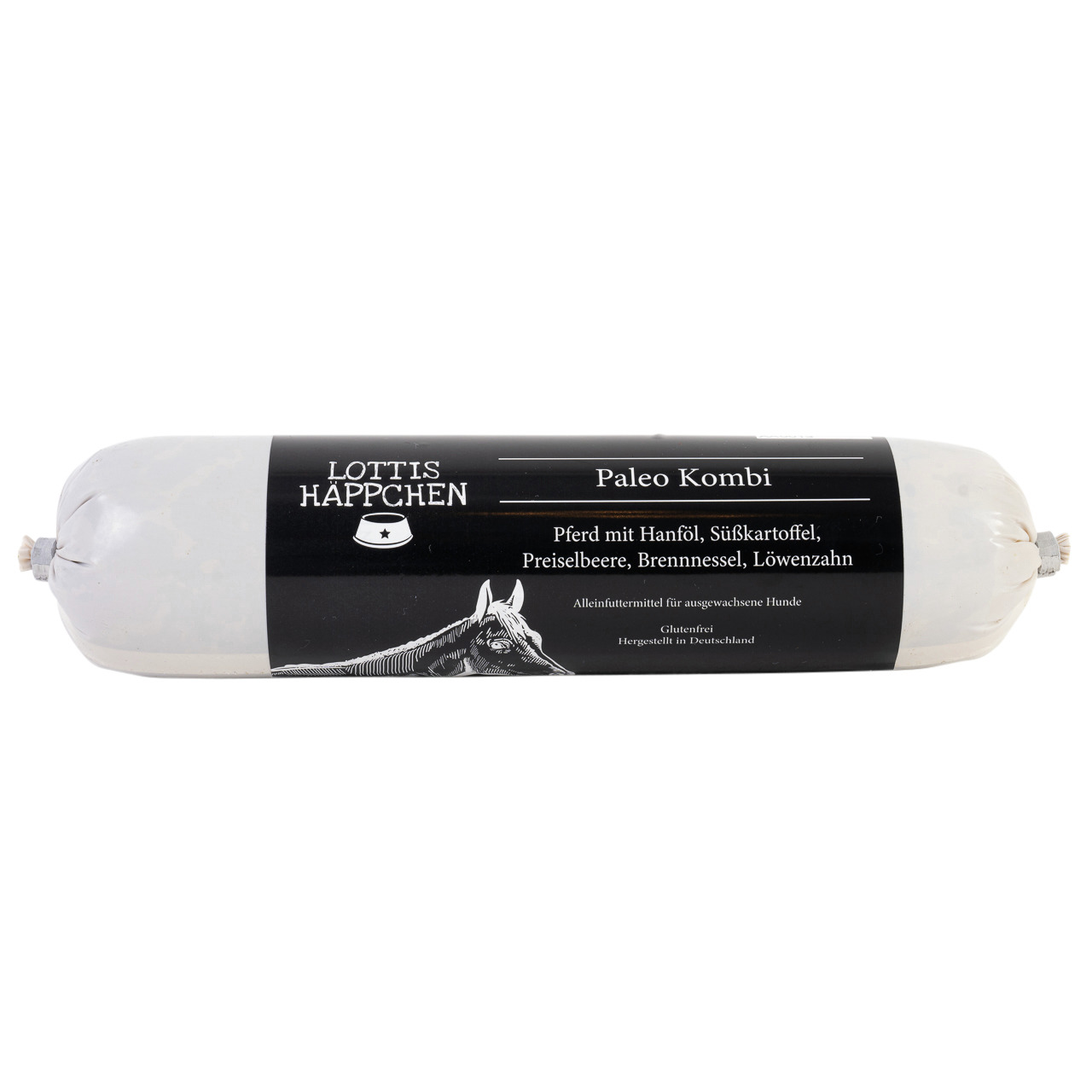 Lottis Häppchen Paleo Kombi, Alleinfutter f. Hunde, Pferd m. Hanföl, Süßkartoffel, Preiselbeere, glutenfrei, 500 g, Hergestellt in DE.