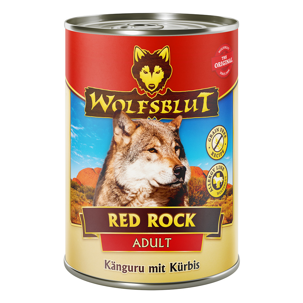 Wolfsblut Red Rock Adult, Hundefutter, Känguru+Kürbis, getreidefrei, für ausgewachsene Hunde, 395 g.