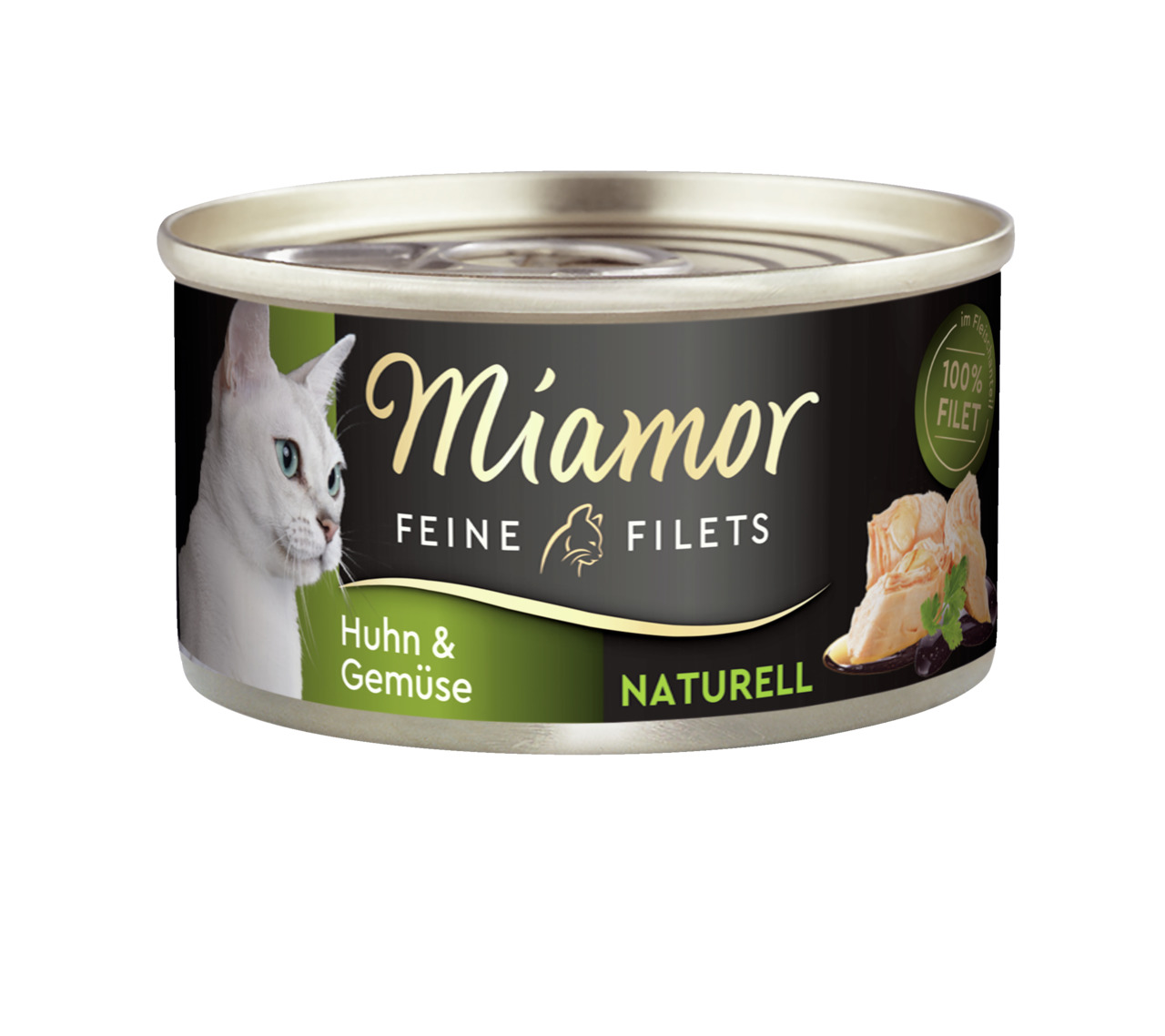 Miamor Feine Filets Katzenfutter, Huhn & Gemüse, Naturell, 100% Filet, für Katzen.