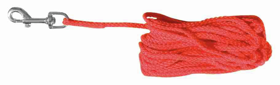 TRIXIE Schleppleine für Hunde, Nylon, Metallkarabiner, rot, ideal für Training/Spaziergänge, mehr Bewegungsfreiheit, robust.