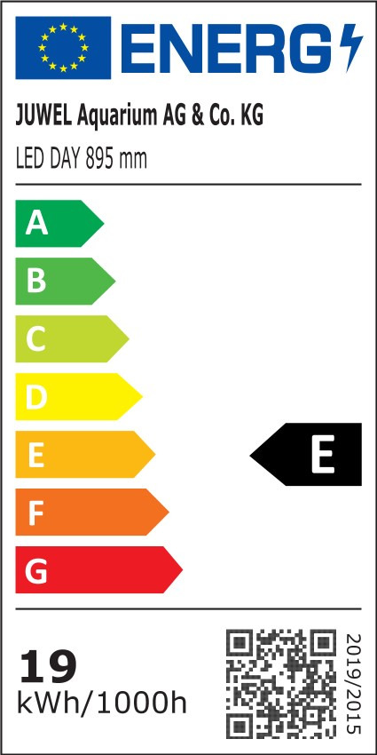JUWEL LED DAY 895 mm, JUWEL Aquarium AG & Co. KG, LED-Leuchte, Energieeffizienzklasse E, 19 kWh-1000 Std., EU-Label mit QR-Code.