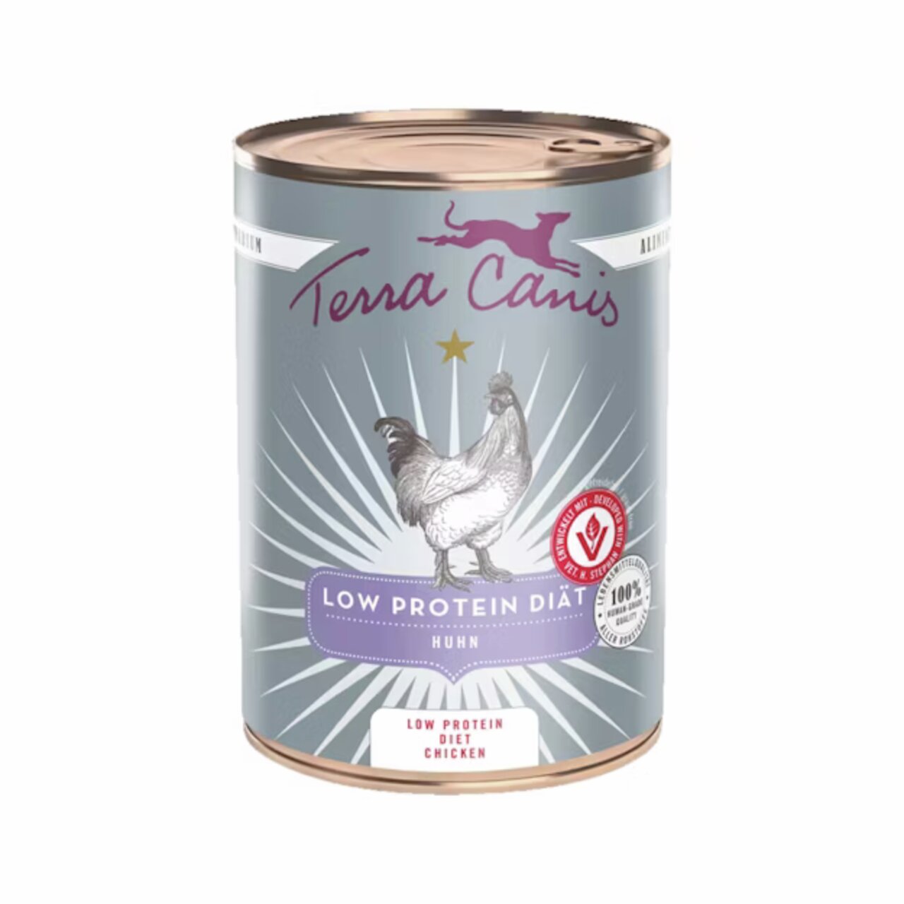 Terra Canis Low Protein Diät Huhn, Hundefutter für Diäten, Geschmacksrichtung Huhn, 400 g Dose, schonend und proteinarm.