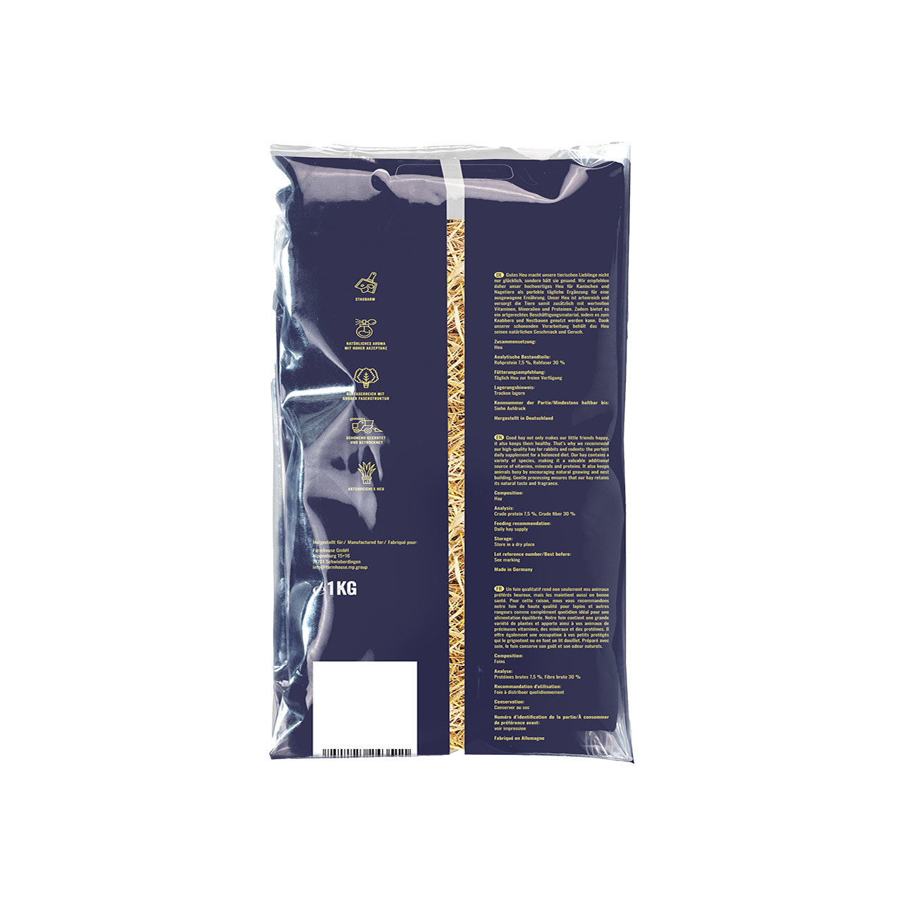 Lottis Freunde Naturstreu, 1 kg, für Kleintiere (Kaninchen, Meerschweinchen), nachhaltig, mit Infos zu Inhaltsstoffen & Recycling.