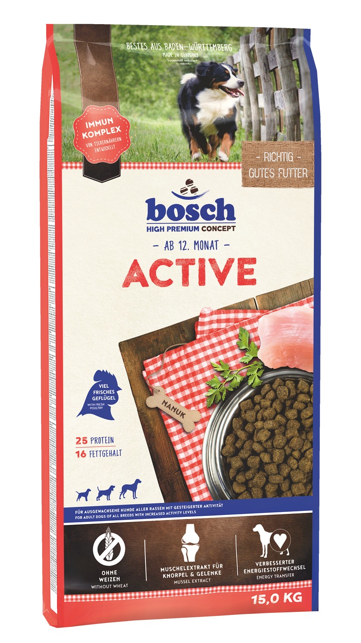 Sparpaket bosch Active 2 x 15kg Hundetrockenfutter