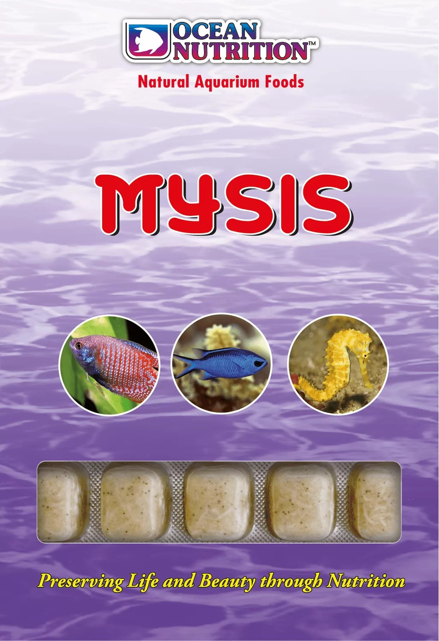 Ocean Nutrition Mysis: Futter f. Zierfische/Aquarienbewohner, natürl. Nahrung, gefr. Mysis-Garnelen, prakt. Portionen.