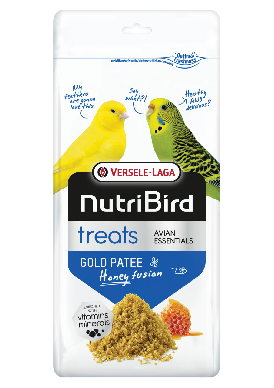 VERSELE-LAGA NutriBird Treats Gold Patee Honey Fusion, Ziervögel (Wellensittiche, Kanarienvögel), Honig, Vitamine, Mineralstoffe, Frische.