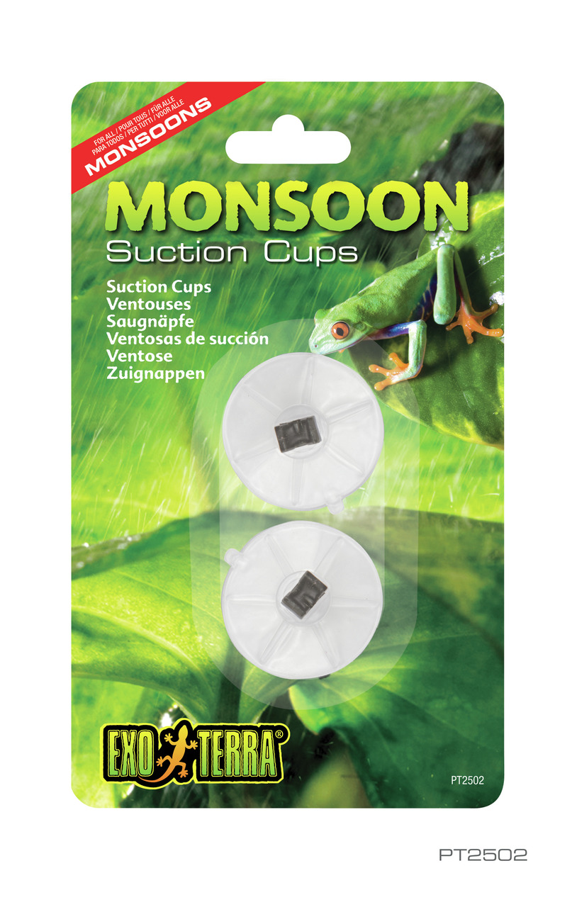 Exo Terra Monsoon Saugnäpfe, Zubehör f. Terrarien, 2 Stk., f. Schläuche d. Monsoon-Bewässerungssystems, Zielgr.: Reptilienhalter.