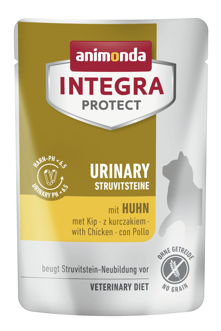 Animonda Integra Protect Urinary Struvitsteine Katzenfutter, Huhn, 100 g, getreidefrei, Diätfutter, vorbeugend gegen Struvitsteine.